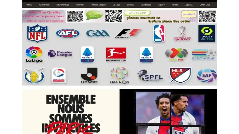 Screenshot of Non-Delivery scam website Wholesale-soccer-shirt.com