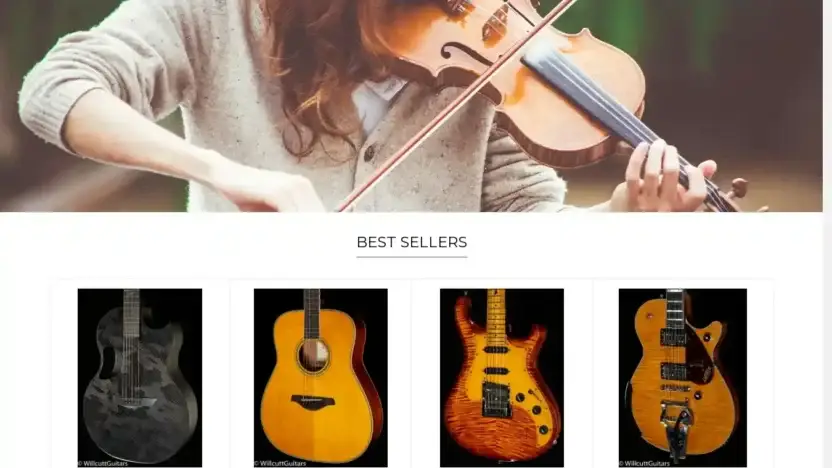 Screenshot of Non-Delivery scam website Willcuttguitars.shop