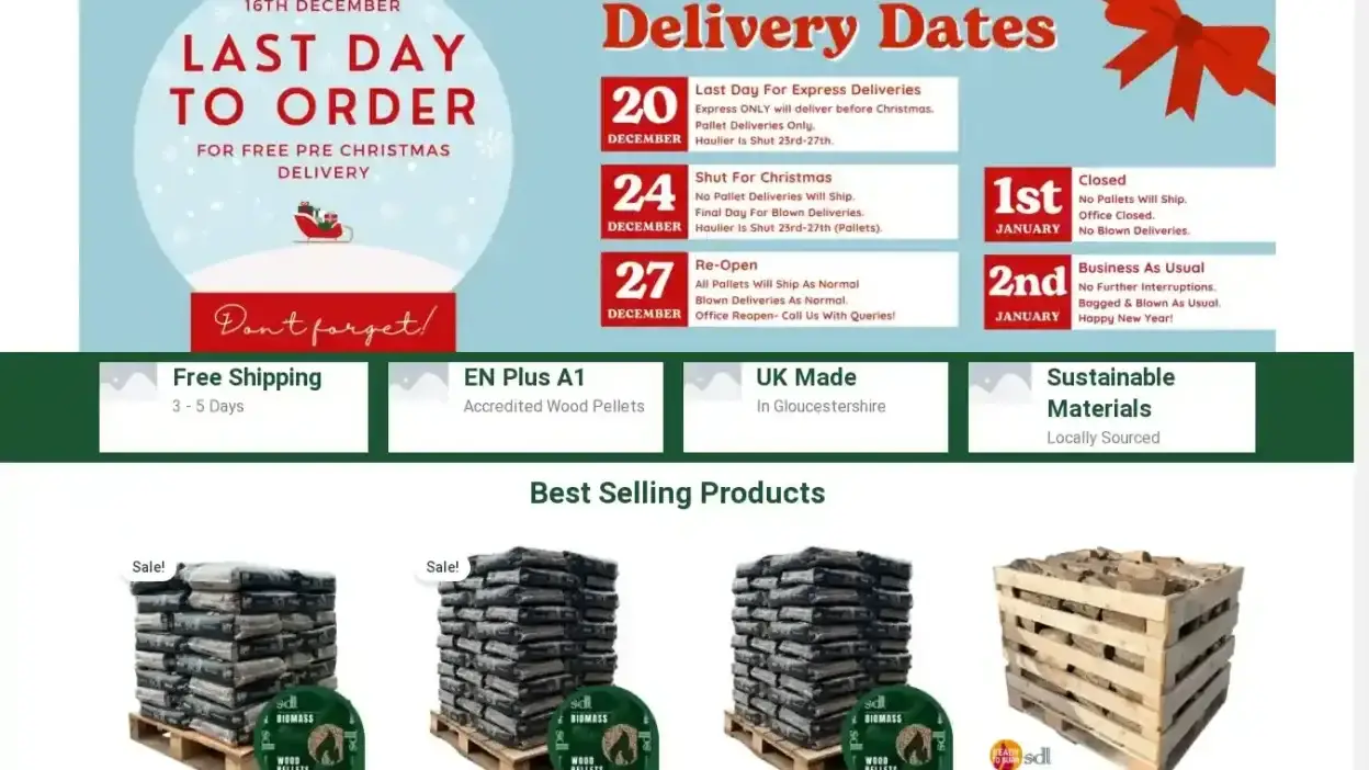 Screenshot of Non-Delivery scam website Woodpelletsdirect.shop