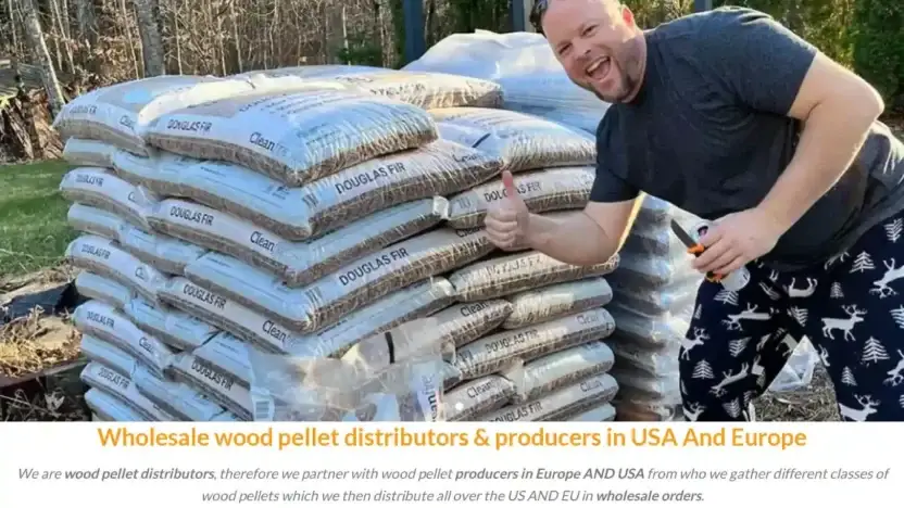 Screenshot of Commodity scam website Woodpelletsshop.com