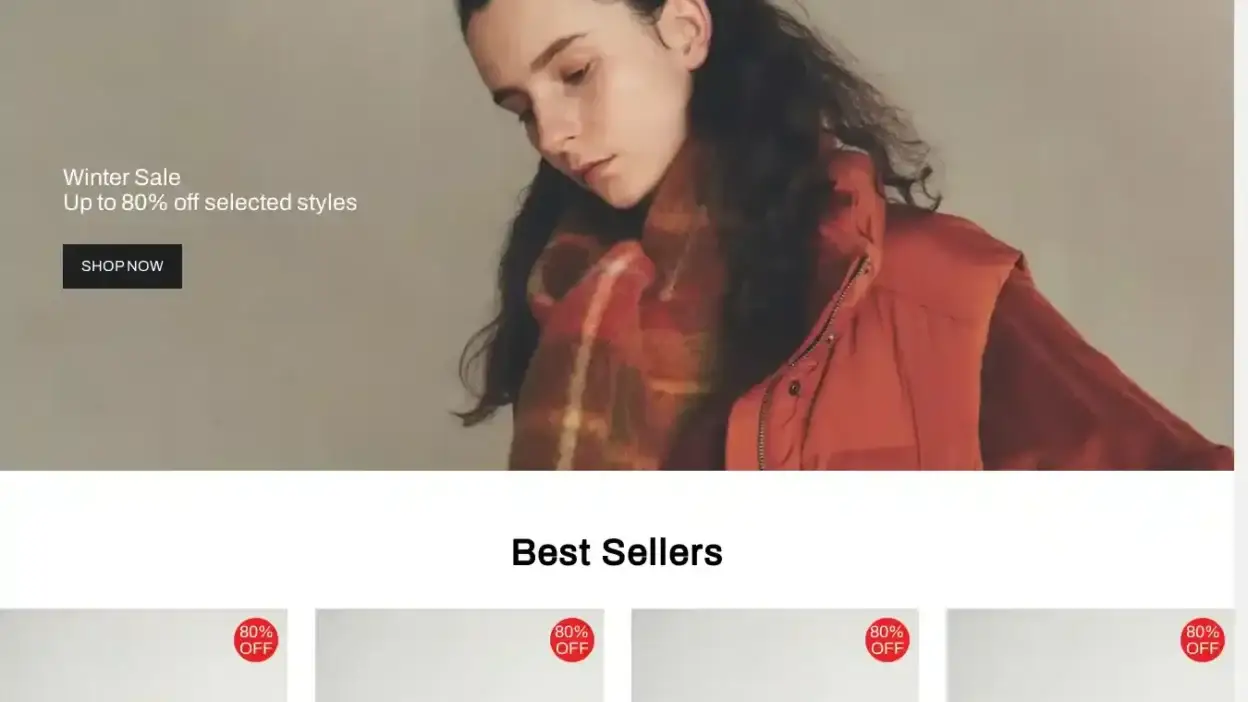 Screenshot of Non-Delivery scam website Woolrichsaleus.shop