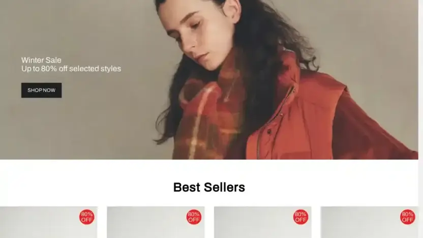 Screenshot of Non-Delivery scam website Woolrichsaleus.shop