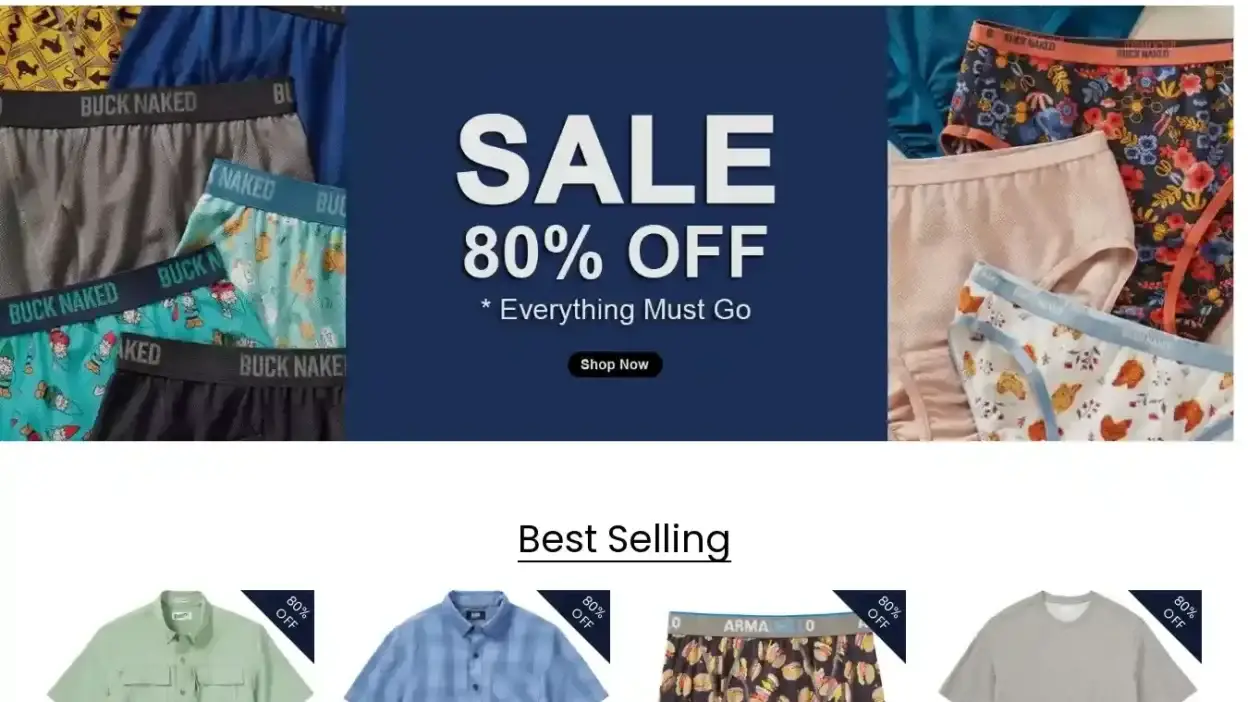 Screenshot of Non-Delivery scam website Workwaer.store