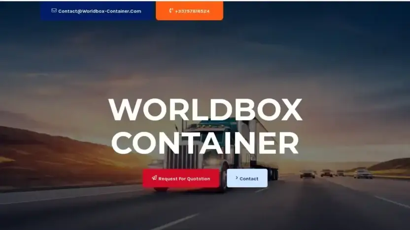 Screenshot of Non-Delivery scam website Worldbox-container.com
