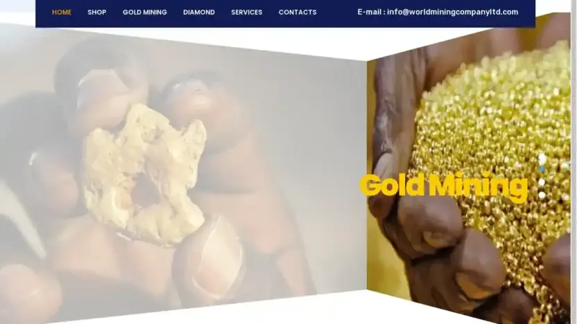 Screenshot of Non-Delivery scam website Worldminingcompanyltd.com