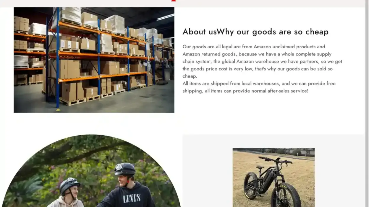 Screenshot of Non-Delivery scam website Ymxmall.top