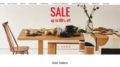 Screenshot of Non-Delivery scam website Zarahomeofferssale.com