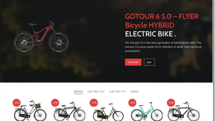 Screenshot of Non-Delivery scam website "Abike-trott.com"