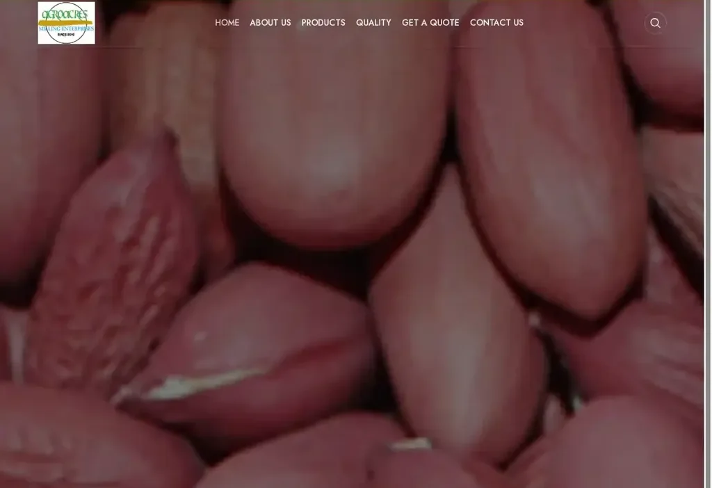 Screenshot of Non-Delivery scam website "Agroacreandmillingenterprises.com"