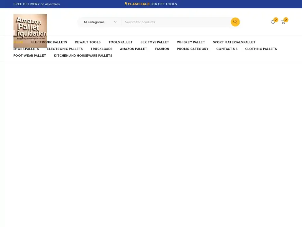 Screenshot of Liquidation scam website "Home - Amazon Pallet Liquidation Center"