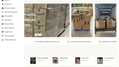 Screenshot of Non-Delivery scam website "Americanliquidatorspallets.com"