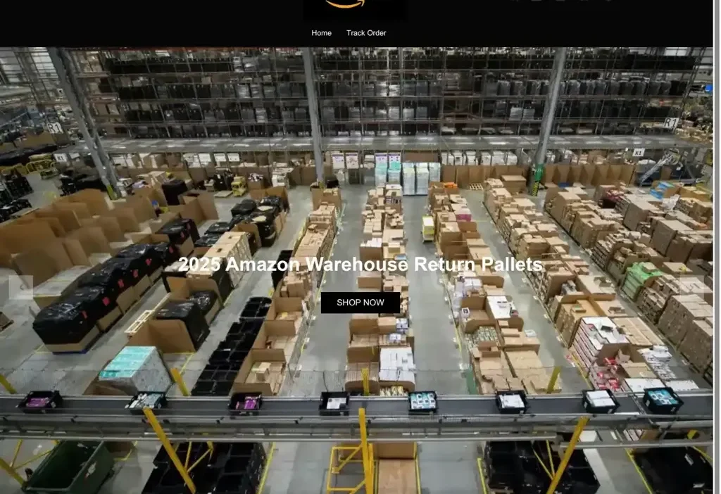 Screenshot of Non-Delivery scam website "Amzboxreturns.com"