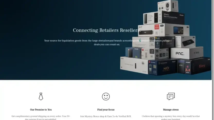 Screenshot of Non-Delivery scam website "Amznmysteryboxs.com"