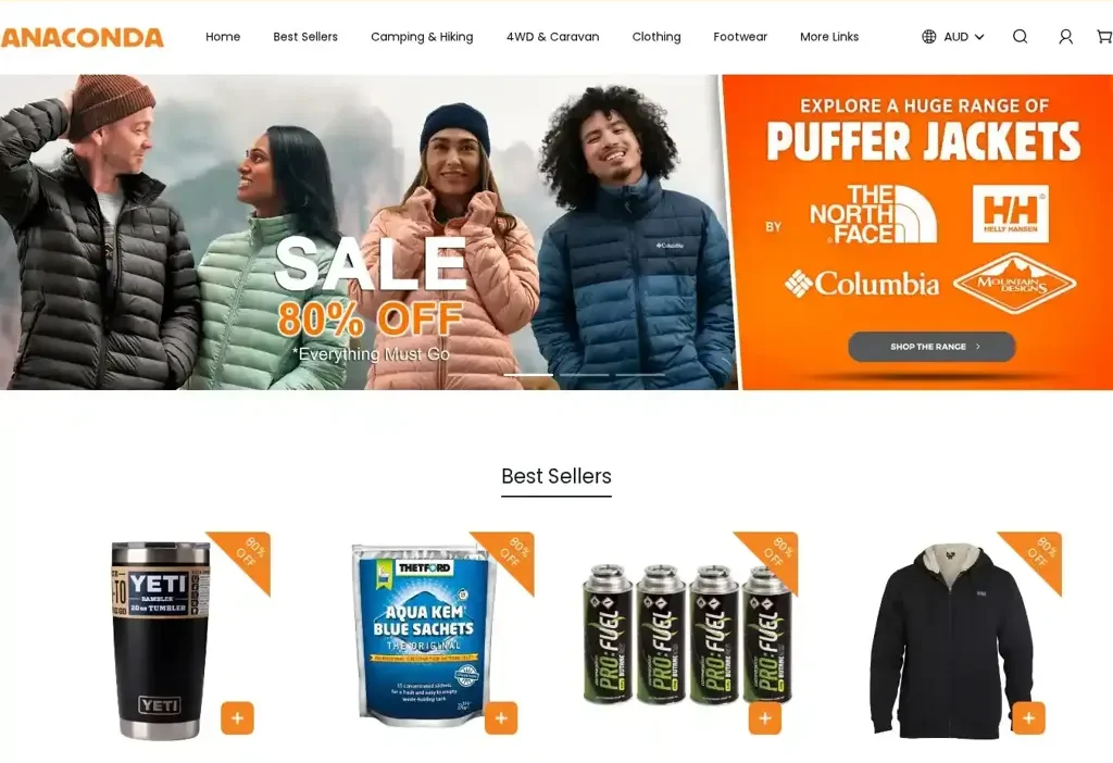 Screenshot of Non-Delivery scam website "Anacondapro.com"