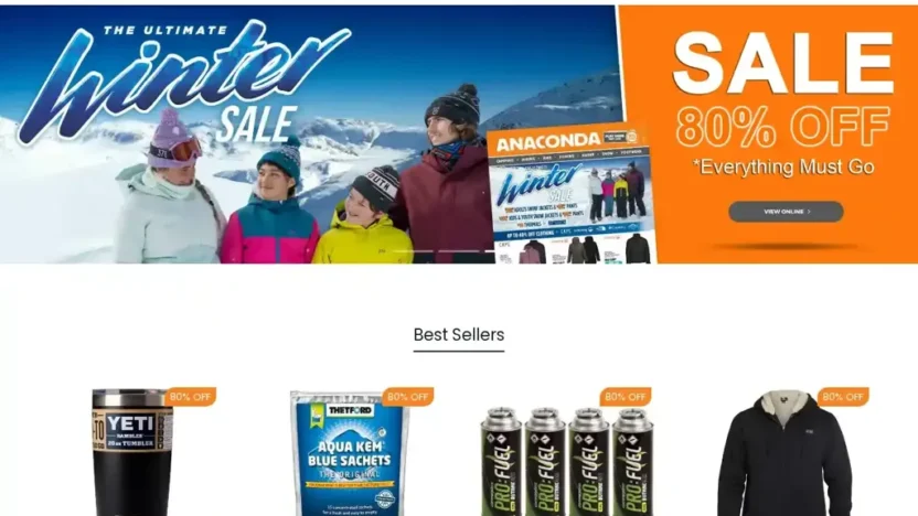 Screenshot of Non-Delivery scam website "Anacondofficial.com"