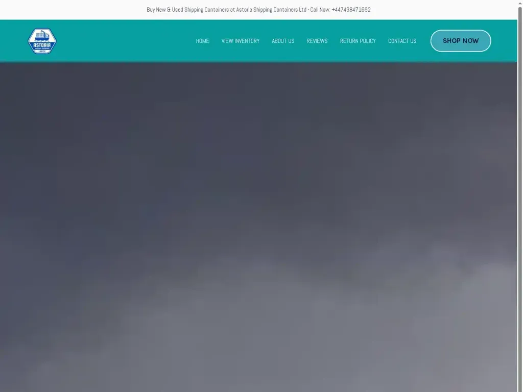 Screenshot of Container scam website "Astoria Shipping Containers – We offer a wide range of new and used shipping containers for sale. Our containers are available in 8ft, 10ft, 20ft, 30ft and 40ft lengths and various sizes."