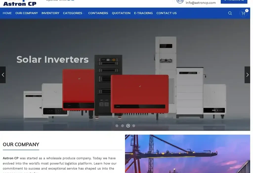 Screenshot of Non-Delivery scam website "Astroncp.com"
