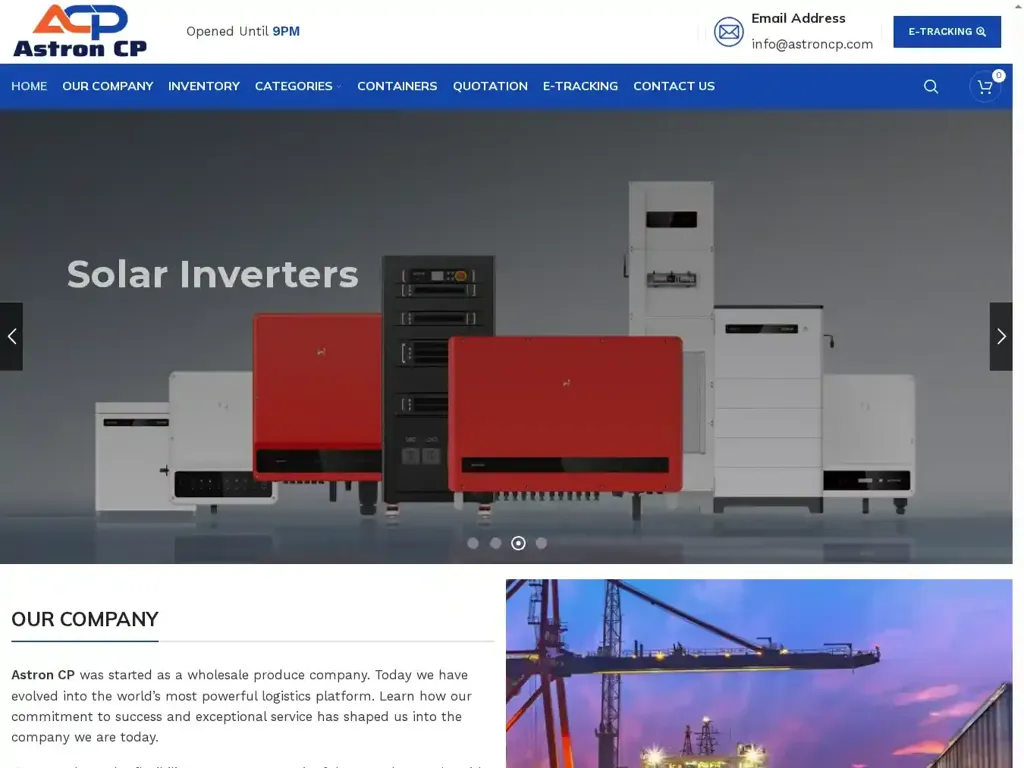Screenshot of Non-Delivery scam website "Astron CP"