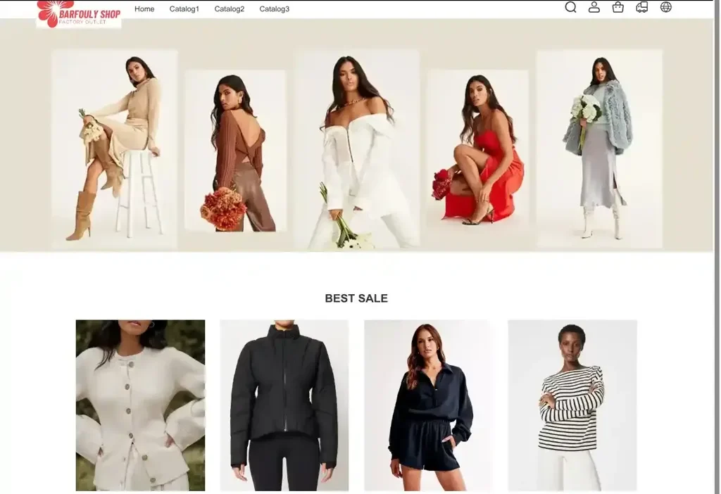 Screenshot of Non-Delivery scam website "Barfouly.com"