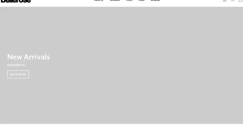 Screenshot of Non-Delivery scam website "Bellerose-sale.shop"