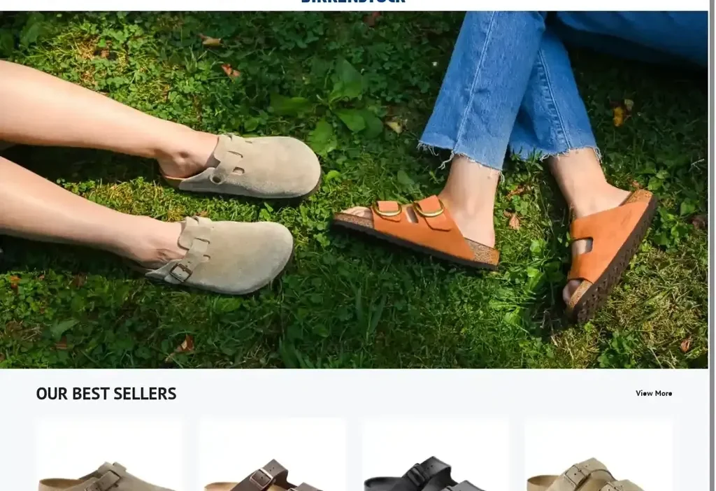 Screenshot of Non-Delivery scam website "Birkenstockeu2025.shop"