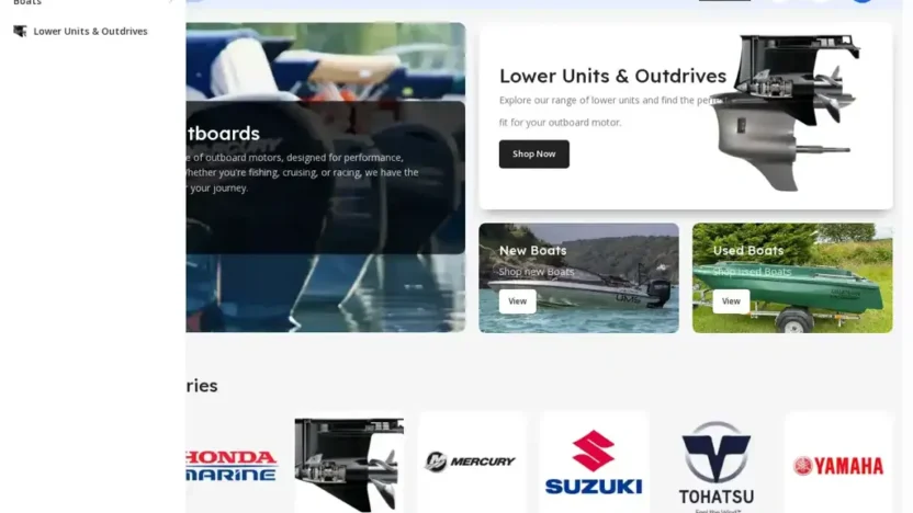 Screenshot of Non-Delivery scam website "Boatspalmarine.com"