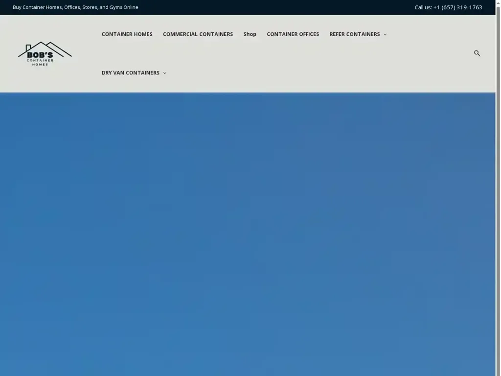 Screenshot of Container scam website "buy shipping containers online - Buy Container Homes, Offices, Stores, Restrooms and Gyms Online"