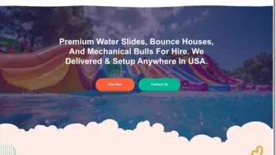 Screenshot of Non-Delivery scam website "Bounceandsliderentals.com"