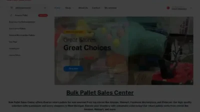 Screenshot of Non-Delivery scam website "Bulkpalletsalescenter.com"