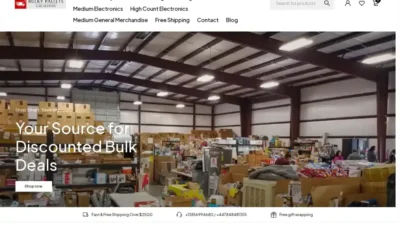 Screenshot of Liquidation scam website "Bulkypalletsliquidation.com"