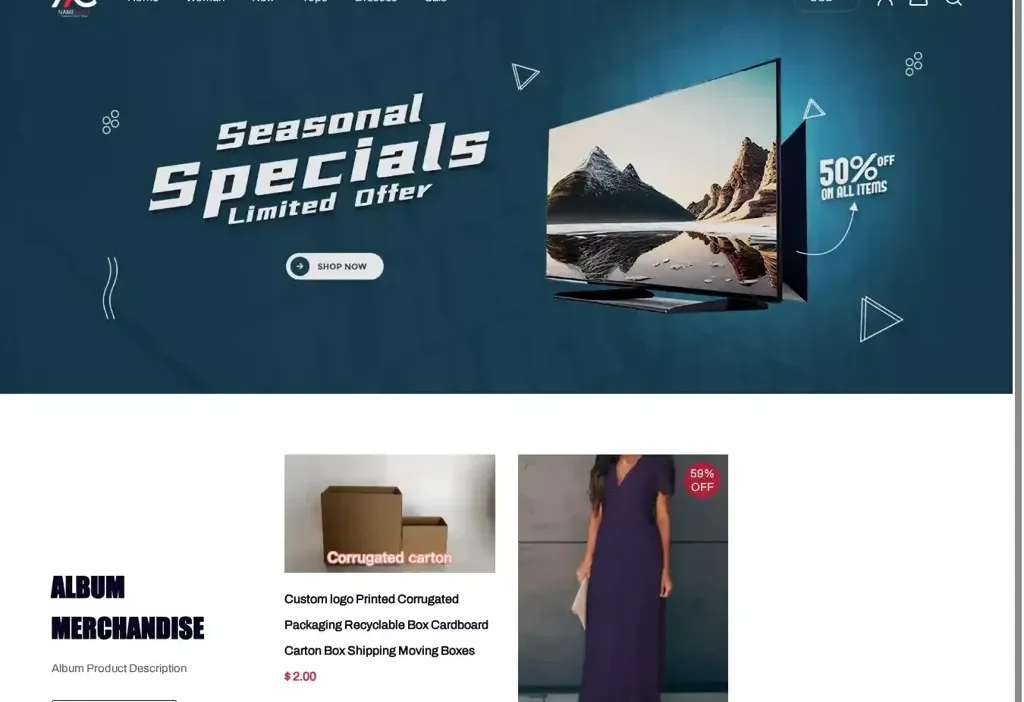 Screenshot of Non-Delivery scam website "Cartonnest.com"