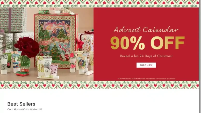 Screenshot of Non-Delivery scam website "Cathkidstonofficial.com"