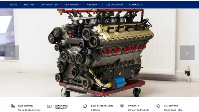 Screenshot of Non-Delivery scam website "Cautospares.com"