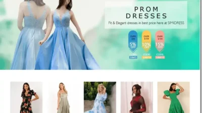 Screenshot of Non-Delivery scam website "Cheapdressesformal.com"