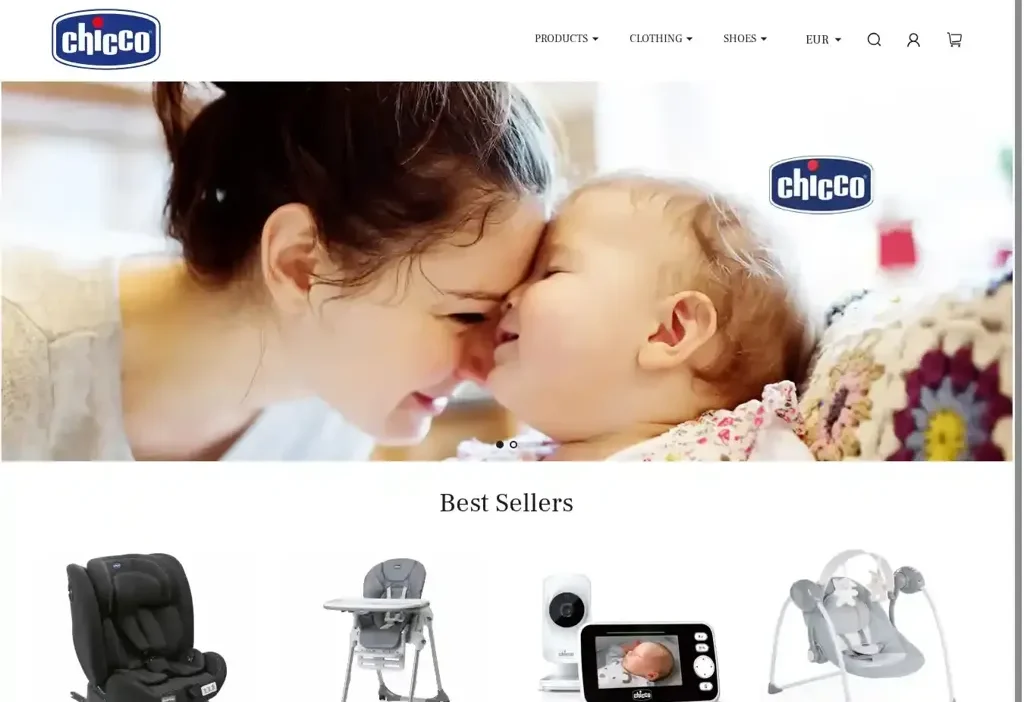 Screenshot of Non-Delivery scam website "Chiccovip.com"