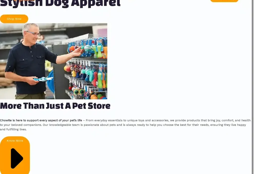 Screenshot of Non-Delivery scam website "Chowite.com"