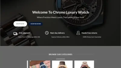 Screenshot of Non-Delivery scam website "Chronoluxurywatch.com"