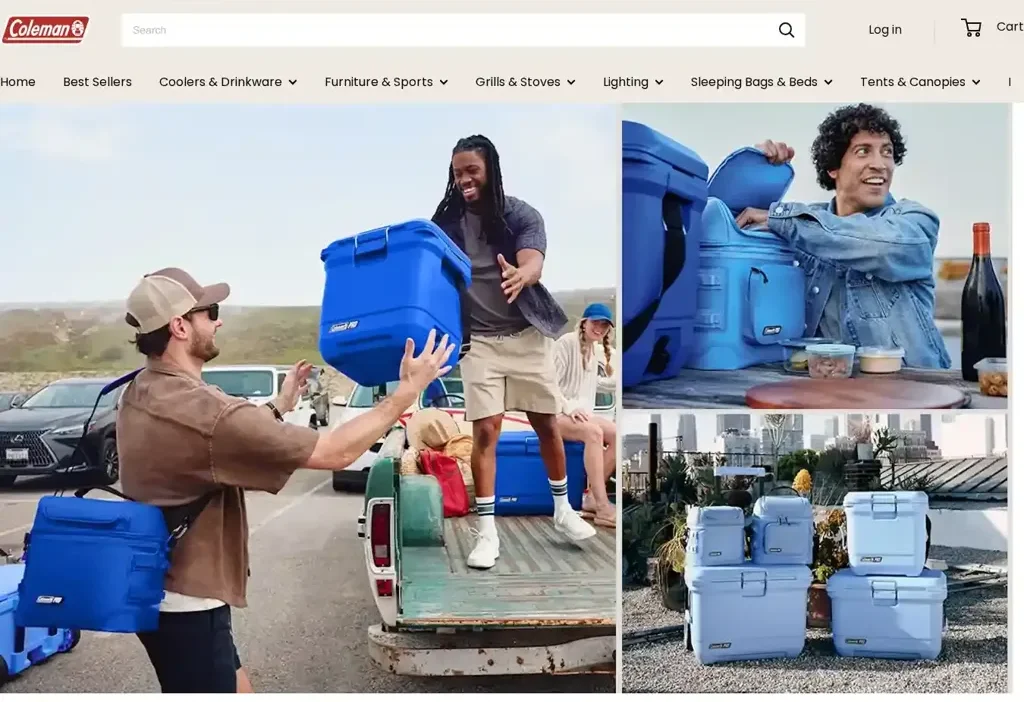 Screenshot of Non-Delivery scam website "Colemanoutlet.com"
