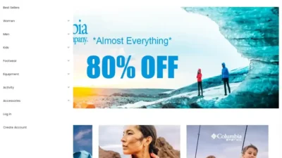 Screenshot of Non-Delivery scam website "Columbiawears.com"