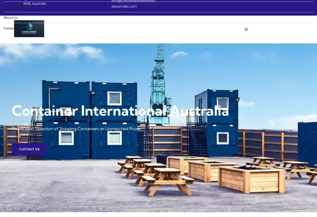 Screenshot of Container scam website "Containerinternationalaustralia.com"