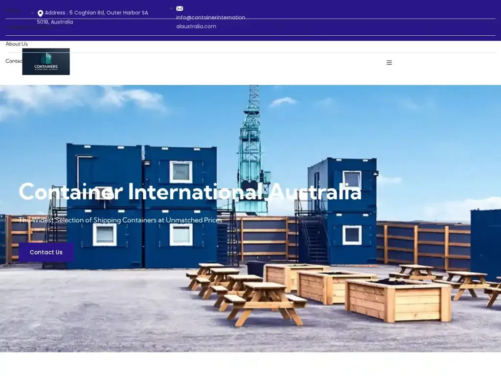 Screenshot of Container scam website "Buy shipping containers in Australia - Container international australia"