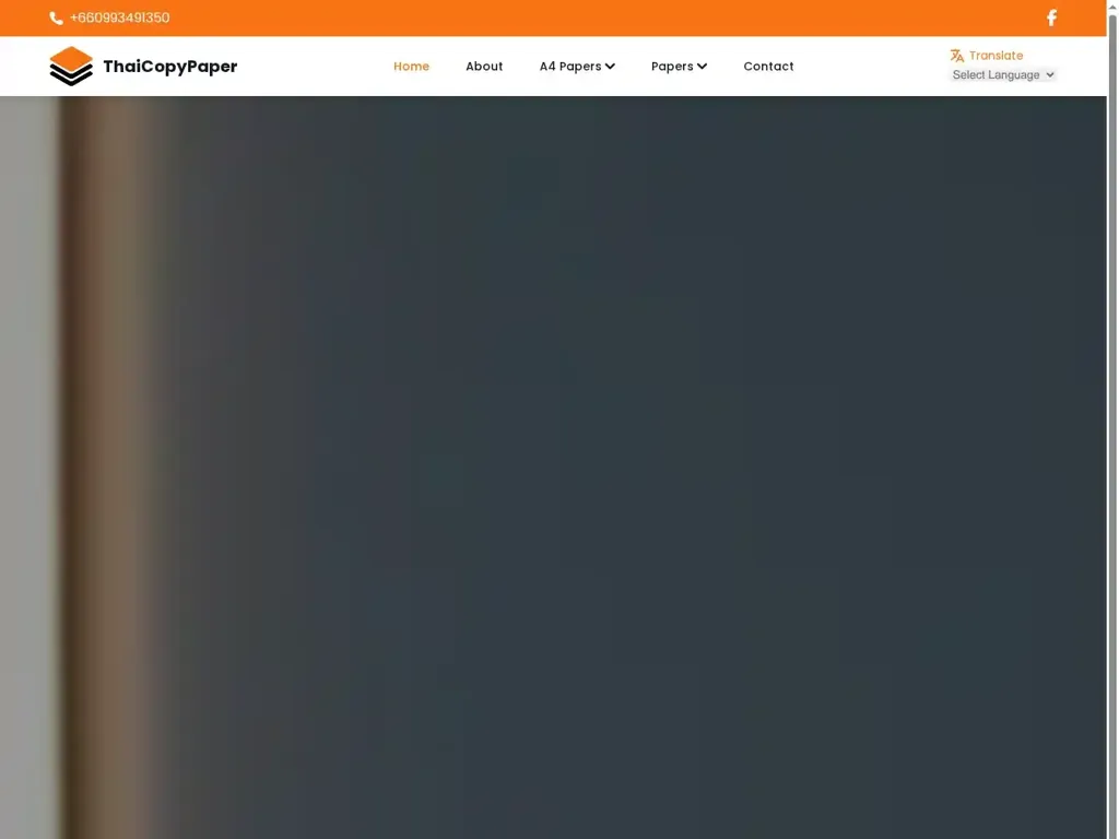 Screenshot of Commodity scam website "Leading Copy Paper Manufacturers & Suppliers, Bulk Copy Paper for Sale-ThaiCopyPaper"