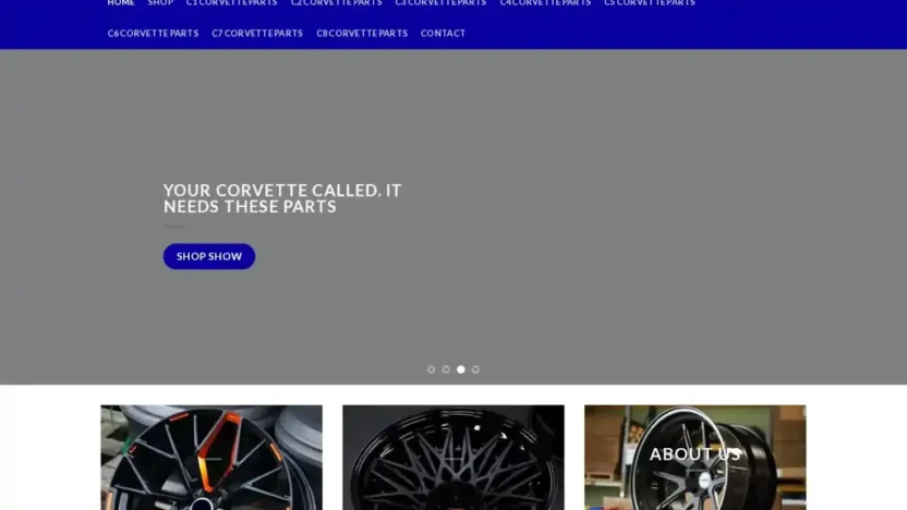 Screenshot of Non-Delivery scam website "Corvetteautopartforsale.com"