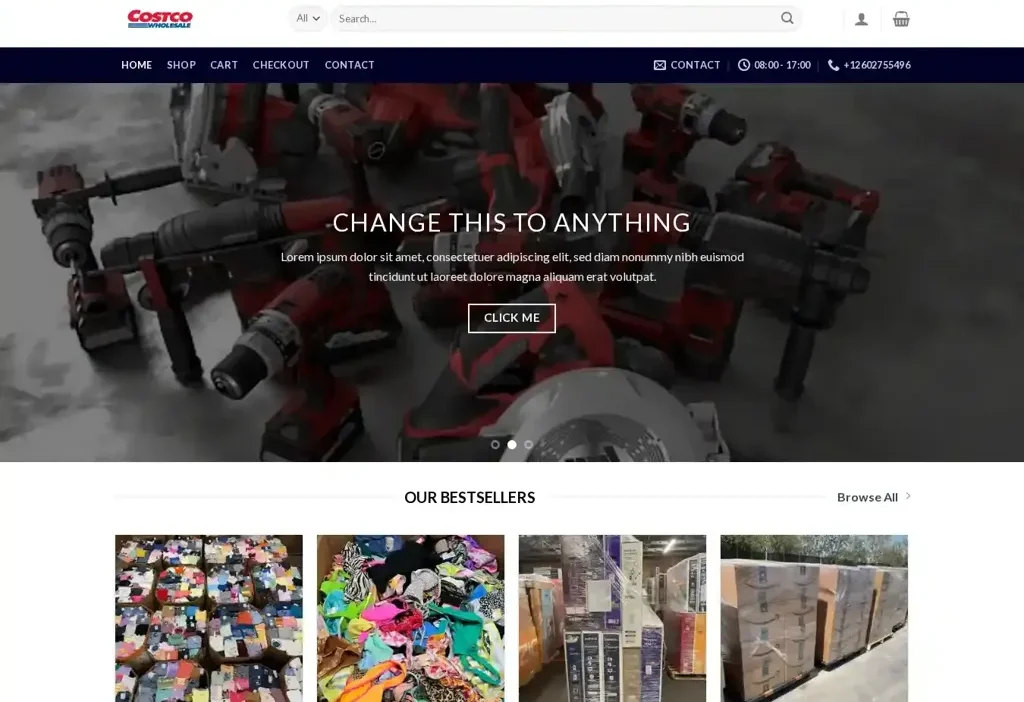 Screenshot of Liquidation scam website "Costcoliquidationauctions.com"