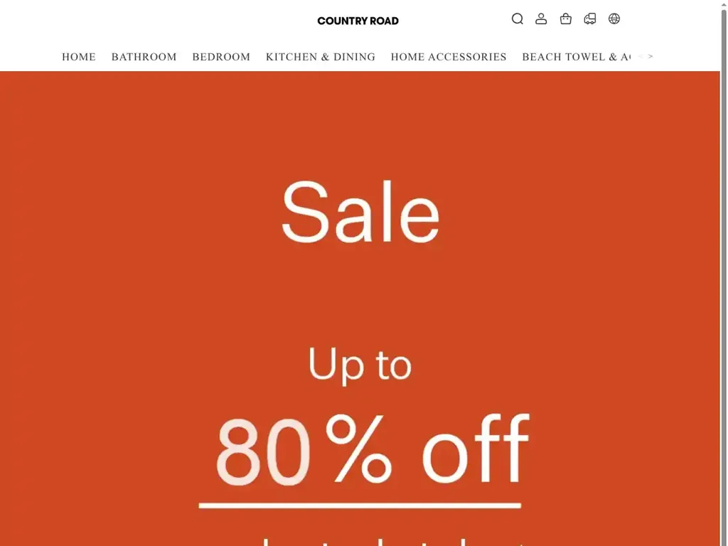 Screenshot of Non-Delivery scam website "Country Road | Women's, Men's & Kid's Clothing & Homewares"