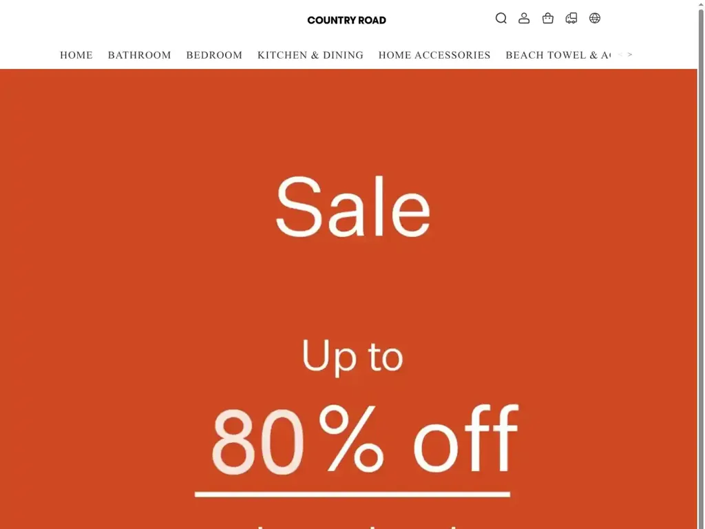 Screenshot of Non-Delivery scam website "Country Road | Women's, Men's & Kid's Clothing & Homewares"