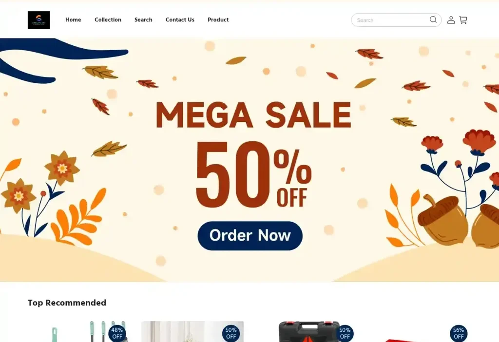 Screenshot of Non-Delivery scam website "Creazycart.com"