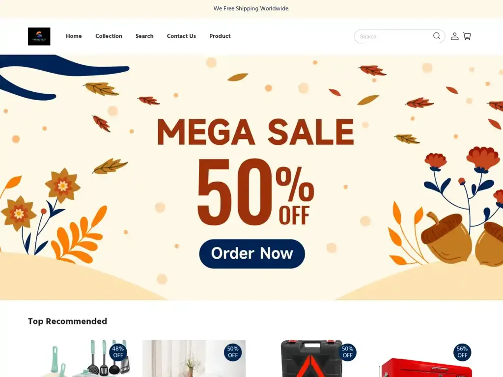 Screenshot of Non-Delivery scam website "500 Internal Server Error"