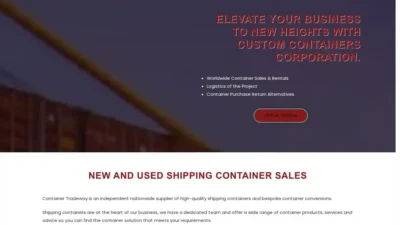 Screenshot of Non-Delivery scam website "Customcontainerscorporation.com"