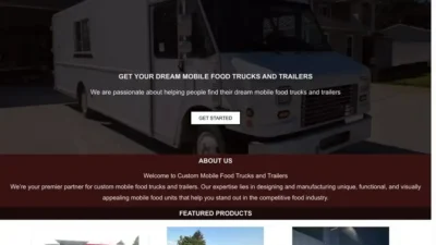 Screenshot of Non-Delivery scam website "Custommobilefoodtrucksandtrailers.online"